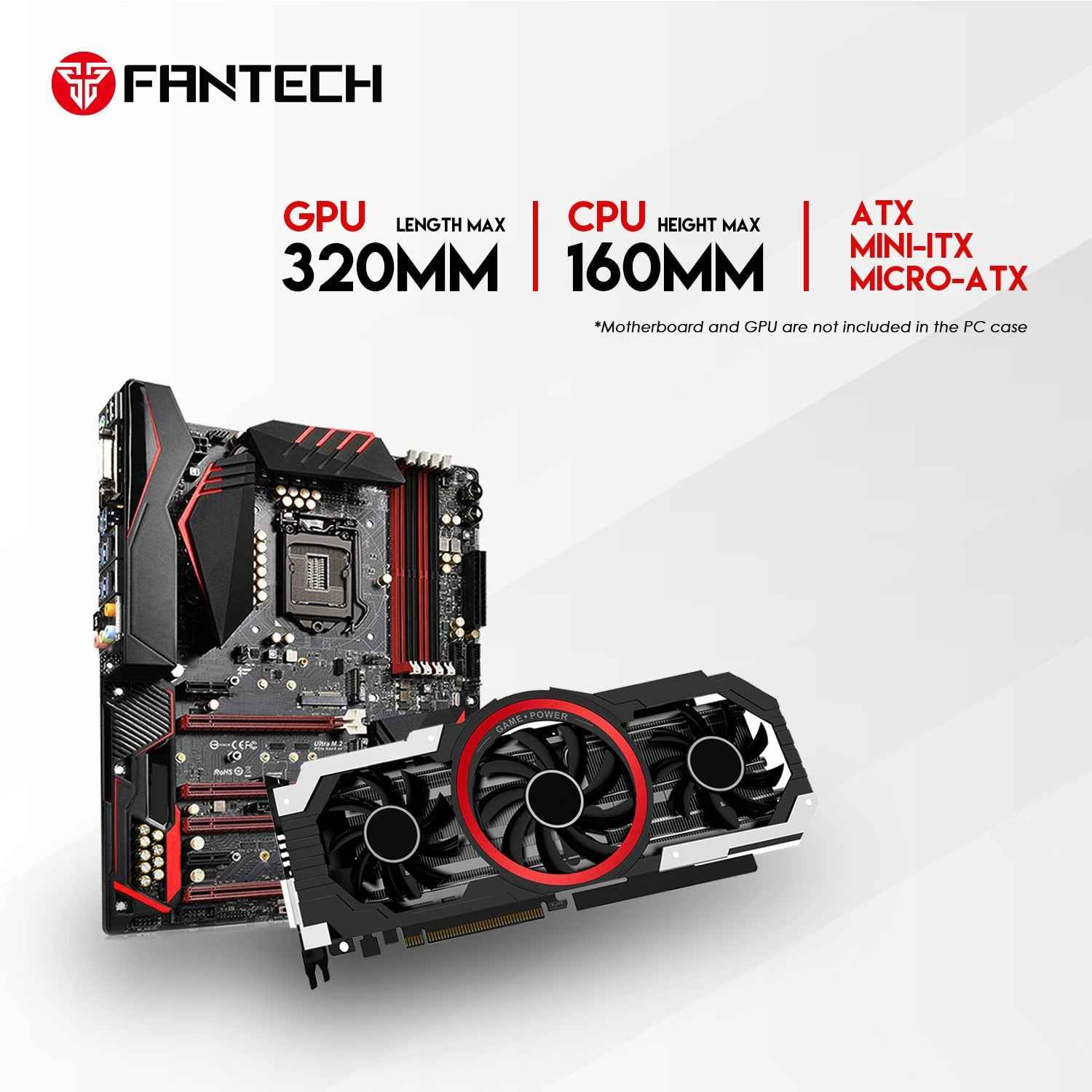 Fantech AERO CG77 Tempered Glass Casing Komputer PC Gaming Case Temper